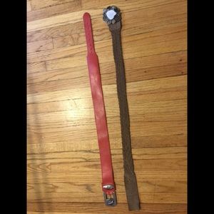 2 beautiful vintage leather belts size SM